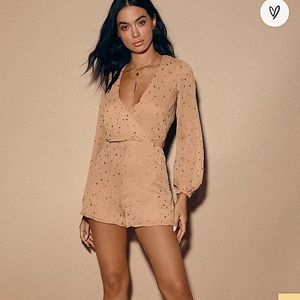 Lulus Blush Star Print Romper ✨ graduation prom outfit concert eras tour